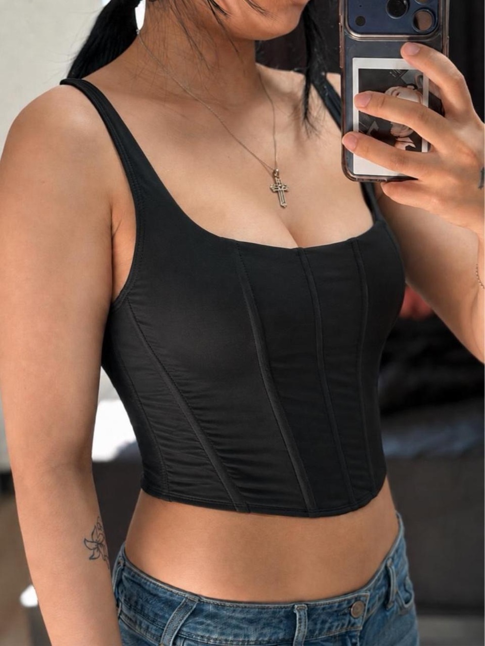 Hollister Gilly Hicks Black Corset Top S